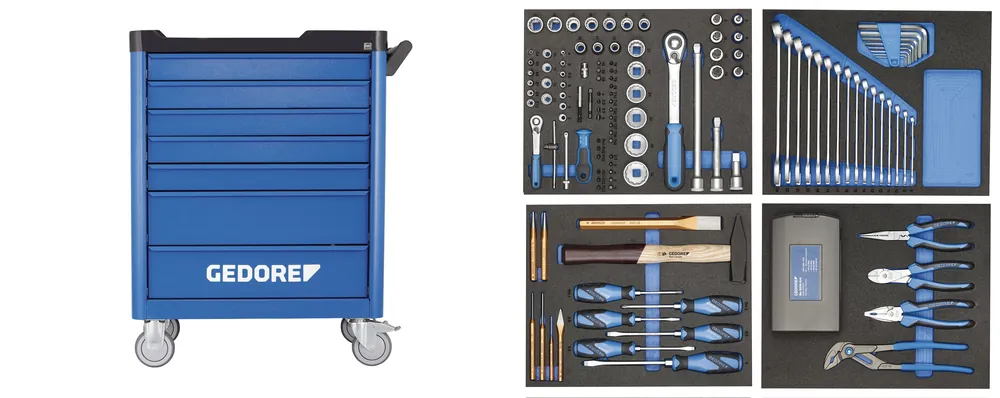 Angebot GEDORE Werkzeugwagen workster smartline mit 147-teiligen Werkzeugsortiment
