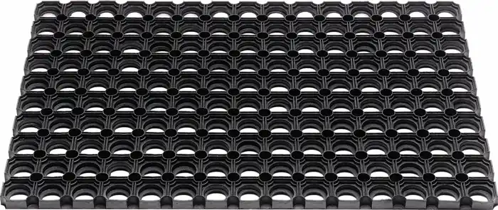 Billig Fußmatte offene Ringe schwarz Gum.L1000xB1500xS22mm