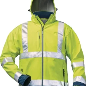 Warnschutz-Softshelljacke LIAM Gr.XXL fluoresz.gelb/marine ELYSEE Schneller Versand