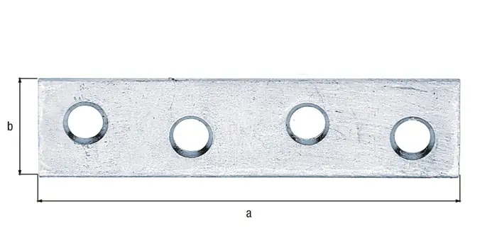 Aktuell Flachverb.L.60mm B.14mm S.1,75mm STA sdmverz.Löcher 4 GAH VE: 100 Stück