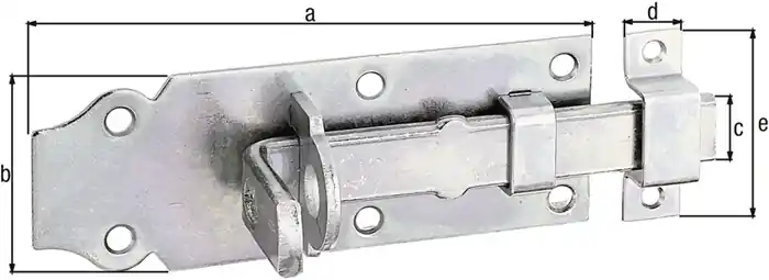 Schlossriegel L.100mm B.44mm ger.STA galv.verz.d.pass.Ausschub 27mm GAH VE: 10 Stück Knallerangebot