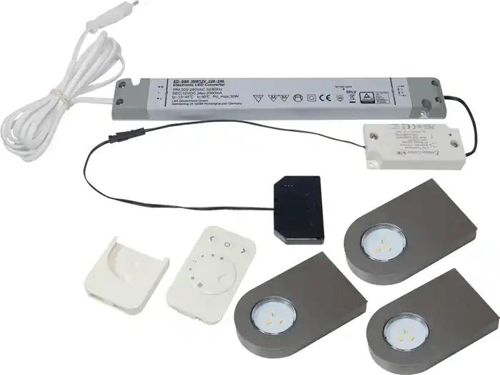 Top-Angebot Anbauleuchten-Set Glaspoint emotion warmweiß 12V 0,8 W Rahmenfarbe VA L&S