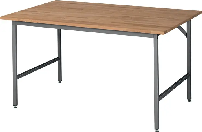 Nur Für Kurze Zeit Arbeitstisch Jerry B1500xT1000xH800-850mm Platte Buche-Massiv,S.25mmGestell grau