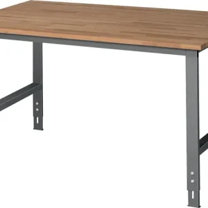 Echt Werktisch Tom B1500xT1000xH760-1080mm Arbeitsplatte Buche Gestell anthrazitgrau