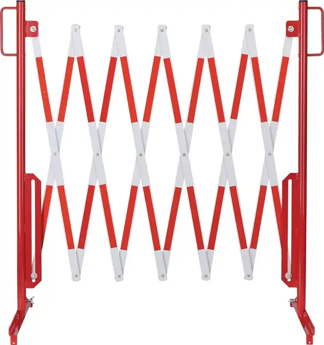 Letzte Chance Scherengitter L3600xH1000mm m.Standfuß rot/weiß