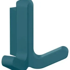 Doppelhaken Ser.477 matt,elastisch Ku.(TPU) 55 aquablau H.69mm HEWI Highlight