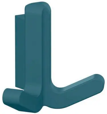 Doppelhaken Ser.477 matt,elastisch Ku.(TPU) 55 aquablau H.69mm HEWI Highlight
