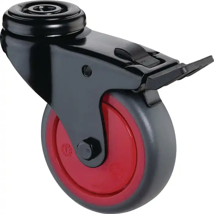Lenkrolle m.Festst.D.75mm Trgf.75kg m.Festst.Gum.grau BS ROLLEN Meistverkauft