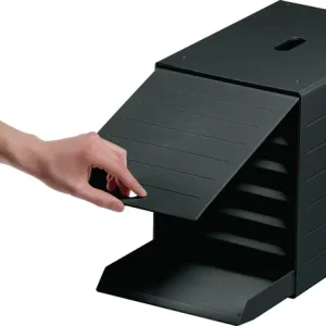 Schubladenbox 7 Schubl.m.versenkbarer Frontklappe anth.H322xB250xT365mm DURABLE Preiswert