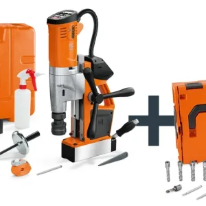 Echt FEIN 18V Akku-Universal-Magnet-Kernbohrmaschine bis 35 mm mit Anwenderset AKBU 35 PMQW AS Construction-Site Set 3/4 in Weldon / HSS NOVA 50