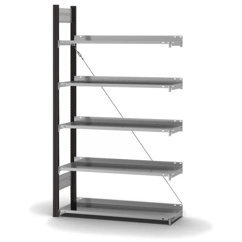 Must-Have hofe Akten-Anbauregal für Einseitige Nutzung - Stecksystem ORION PLUS - 1000x300mm 1750mm Profil anthrazitgrau RAL7016 + Boden verzinkt