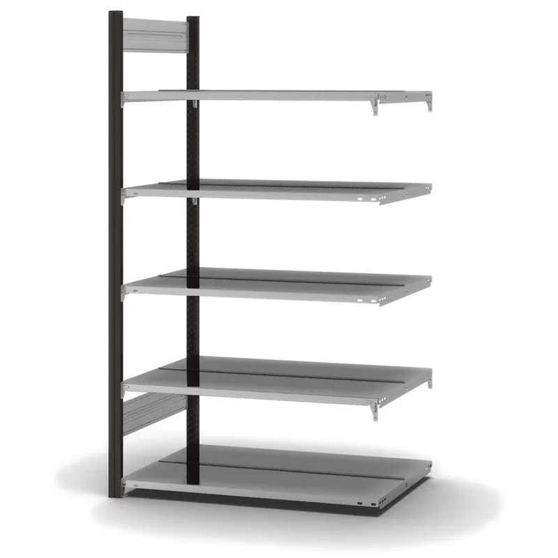 Bestseller hofe Akten-Anbauregal für Zweiseitige Nutzung - Stecksystem ORION PLUS - 1000x600mm 1750mm Profil anthrazitgrau RAL7016 + Boden verzinkt