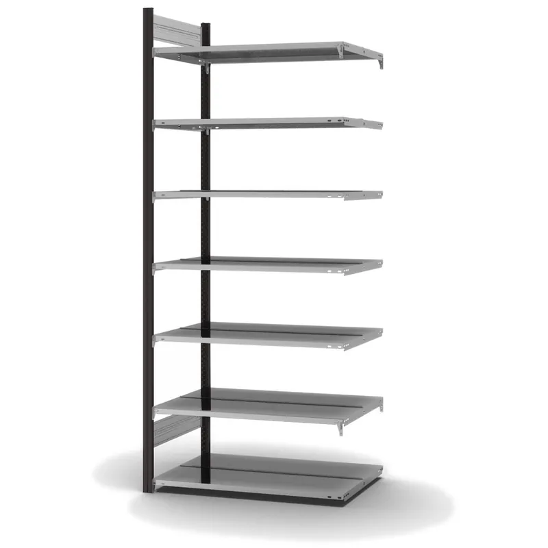 Neu hofe Akten-Anbauregal für Zweiseitige Nutzung - Stecksystem ORION PLUS - 1000x600mm 2350mm Profil anthrazitgrau RAL7016 + Boden verzinkt