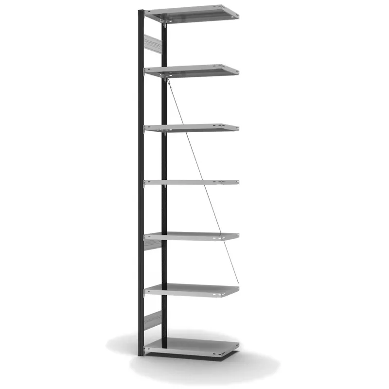 hofe Anbau-Fachbodenregal für Einseitige Nutzung - Stecksystem ORION PLUS - Fachlast 145 kg - H3000 B750 T400 mm - Profile RAL7016 anthrazitgrau - Böden verzinkt Beliebt