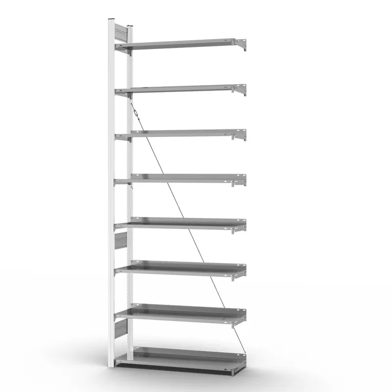 hofe Akten-Anbauregal für Einseitige Nutzung - Stecksystem ORION PLUS - 1000x300mm 2700mm Profil verkehrsweiß RAL9016 + Boden verzinkt Preis Gesenkt