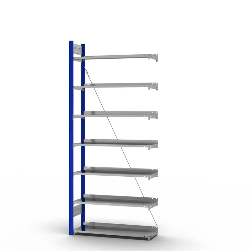 Neue Ware hofe Akten-Anbauregal für Einseitige Nutzung - Stecksystem ORION PLUS - 1000x300mm 2350mm Profil enzianblau RAL5010 + Boden verzinkt
