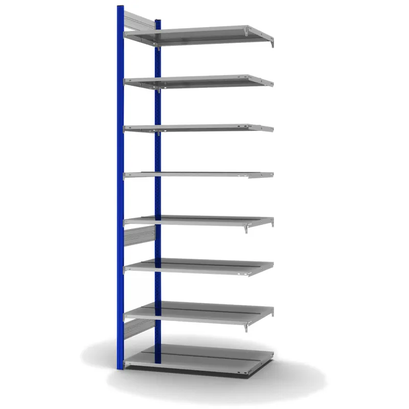hofe Akten-Anbauregal für Zweiseitige Nutzung - Stecksystem ORION PLUS - 1000x600mm 2700mm Profil enzianblau RAL5010 + Boden verzinkt Heißes Angebot