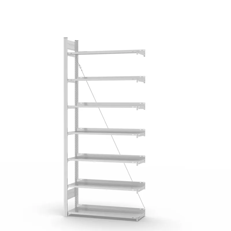 hofe Akten-Anbauregal für Einseitige Nutzung - Stecksystem ORION PLUS - 1000x300mm 2350mm Profil+Boden lichtgrau RAL7035 Rabatt