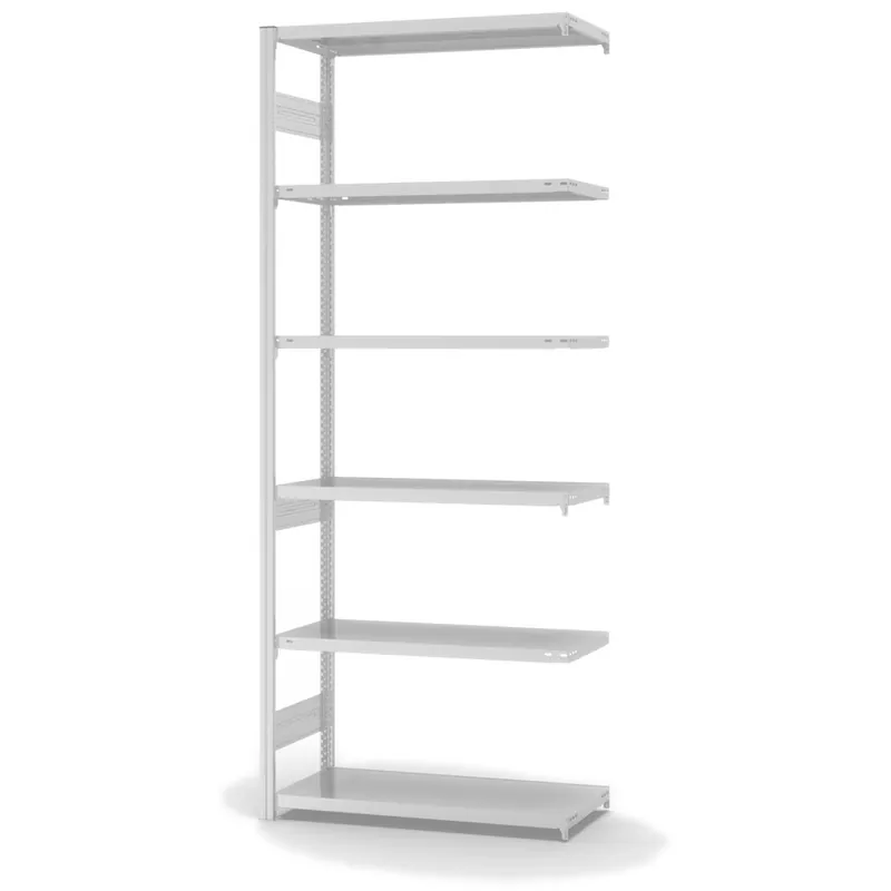 Begrenztes Angebot hofe Anbau-Fachbodenregal für Beidseitige Nutzung - Stecksystem ORION PLUS - Fachlast 225 kg - H2500 B1000 T400 mm - RAL7035 Lichtgrau