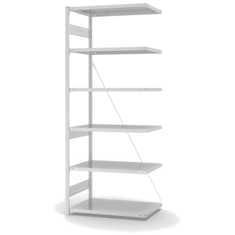 Solange Der Vorrat Reicht hofe Anbau-Fachbodenregal für Einseitige Nutzung - Stecksystem ORION PLUS - Fachlast 330 kg - H2500 B1000 T600 mm - RAL7035 Lichtgrau
