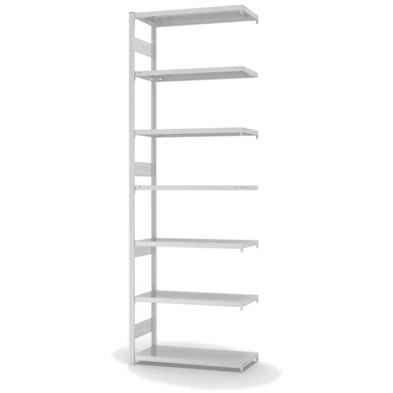 hofe Anbau-Fachbodenregal für Beidseitige Nutzung - Stecksystem ORION PLUS - Fachlast 315 kg - H3000 B1000 T400 mm - RAL7035 Lichtgrau Rabatt