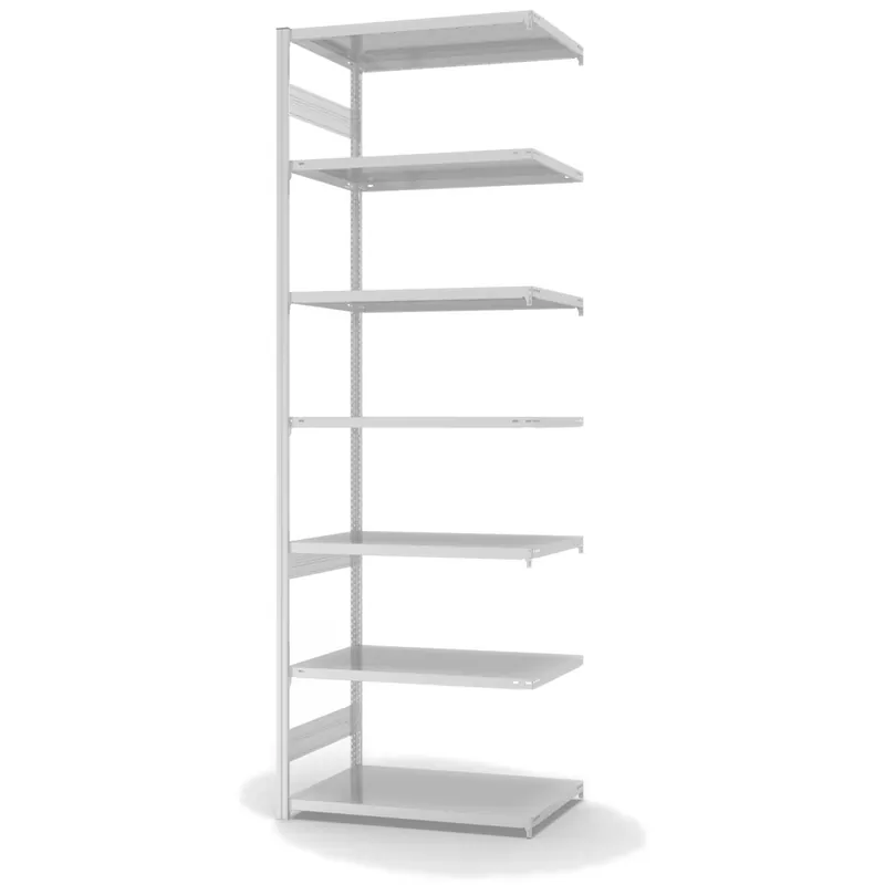 Angebot hofe Anbau-Fachbodenregal für Beidseitige Nutzung - Stecksystem ORION PLUS - Fachlast 240 kg - H3000 B1000 T600 mm - RAL7035 Lichtgrau