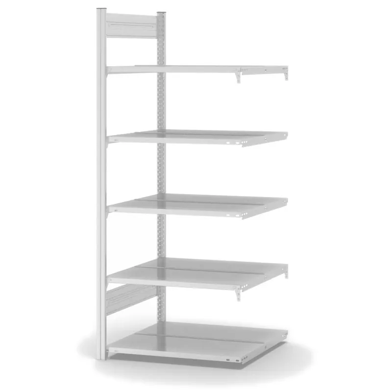 hofe Akten-Anbauregal für Zweiseitige Nutzung - Stecksystem ORION PLUS - 750x600mm 1750mm Profil+Boden lichtgrau RAL7035 Versand Am Gleichen Tag