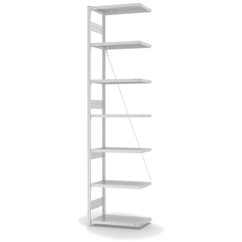Heißes Angebot hofe Anbau-Fachbodenregal für Einseitige Nutzung - Stecksystem ORION PLUS - Fachlast 300 kg - H3000 B750 T400 mm - RAL7035 Lichtgrau