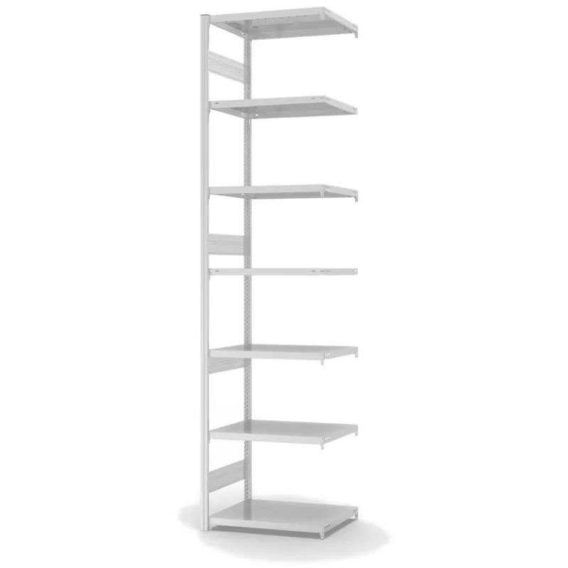 Angebot hofe Anbau-Fachbodenregal für Beidseitige Nutzung - Stecksystem ORION PLUS - Fachlast 300 kg - H3000 B750 T500 mm - RAL7035 Lichtgrau
