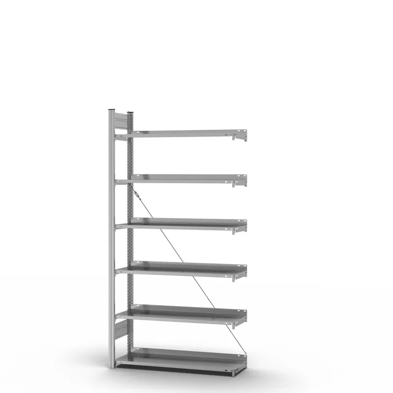 hofe Akten-Anbauregal für Einseitige Nutzung - Stecksystem ORION PLUS - 1000x300mm 2000mm Profil+Boden verzinkt Highlight
