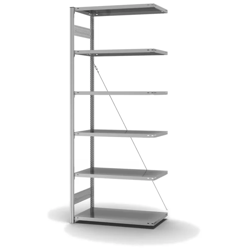 Nur Für Kurze Zeit hofe Anbau-Fachbodenregal für Einseitige Nutzung - Stecksystem ORION PLUS - Fachlast 140 kg - H2500 B1000 T500 mm - Verzinkt