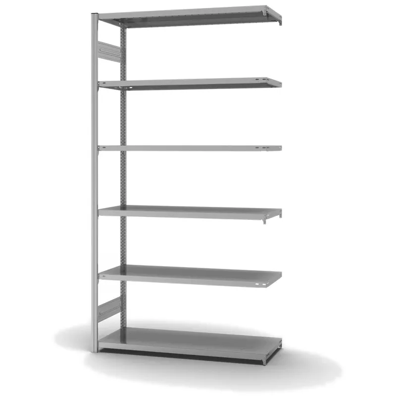 hofe Anbau-Fachbodenregal für Beidseitige Nutzung - Stecksystem ORION PLUS - Fachlast 185 kg - H2500 B1300 T500 mm - Verzinkt Nur Für Kurze Zeit