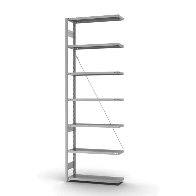 hofe Anbau-Fachbodenregal für Einseitige Nutzung - Stecksystem ORION PLUS - Fachlast 150 kg - H3000 B1000 T300 mm - Verzinkt Top-Seller