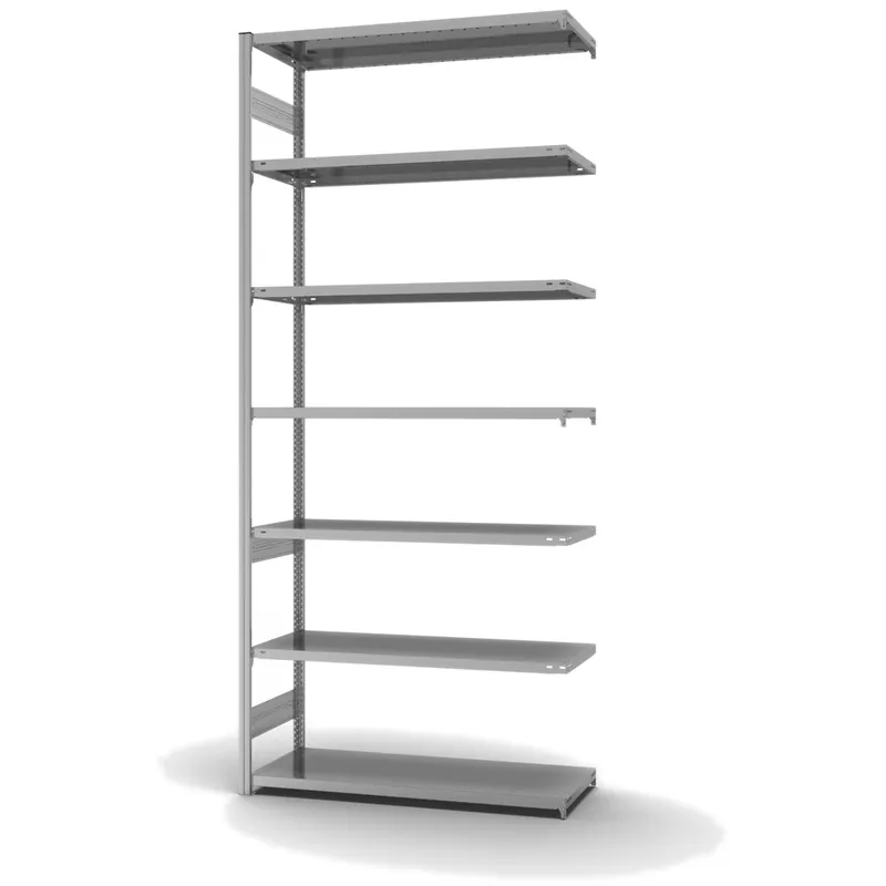 Direktkauf hofe Anbau-Fachbodenregal für Beidseitige Nutzung - Stecksystem ORION PLUS - Fachlast 185 kg - H3000 B1300 T500 mm - Verzinkt