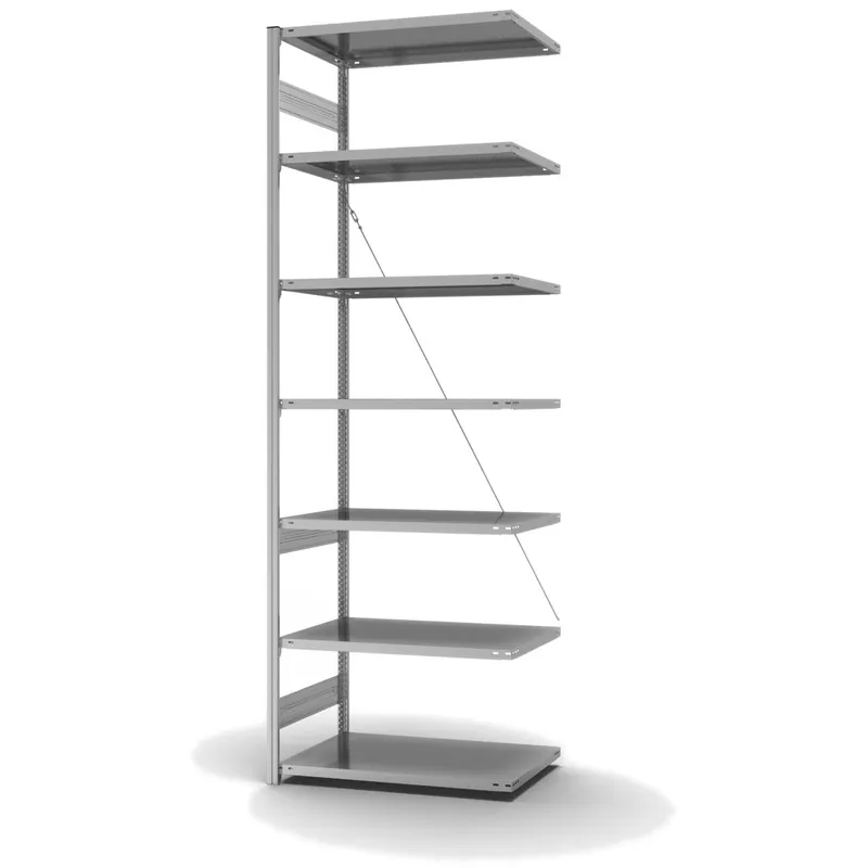 Sonderaktion hofe Anbau-Fachbodenregal für Einseitige Nutzung - Stecksystem ORION PLUS - Fachlast 240 kg - H3000 B1000 T600 mm - Verzinkt