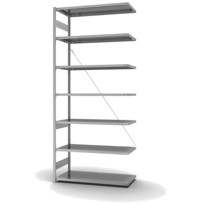 Super-Preis hofe Anbau-Fachbodenregal für Einseitige Nutzung - Stecksystem ORION PLUS - Fachlast 240 kg - H3000 B1300 T600 mm - Verzinkt