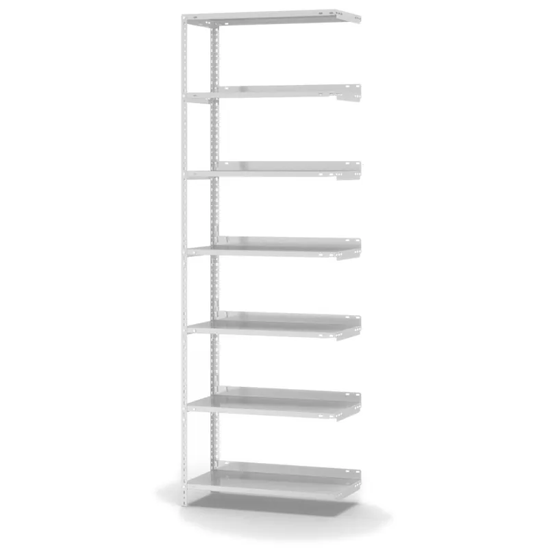 hofe Akten-Anbauregal für Einseitige Nutzung - Schraubsystem WR - 750 x 300 mm2200 mm Winkelpfosten und Böden RAL7035 lichtgrau Bestseller