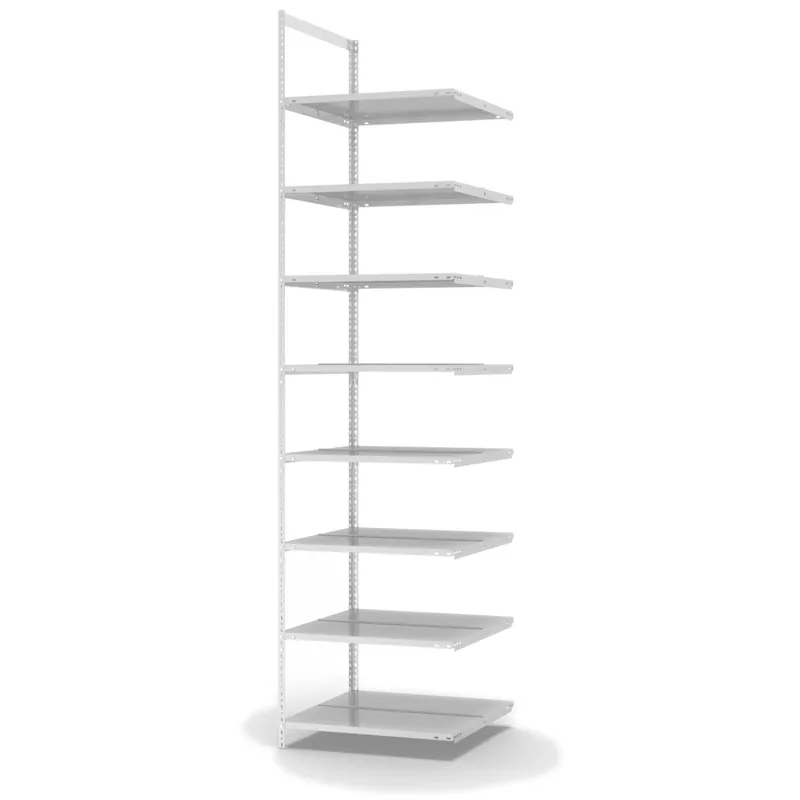 Sichere Zahlung hofe Akten-Anbauregal für Zweiseitige Nutzung - Schraubsystem WR - 750 x 600 mm2900 mm Winkelpfosten und Böden RAL7035 lichtgrau