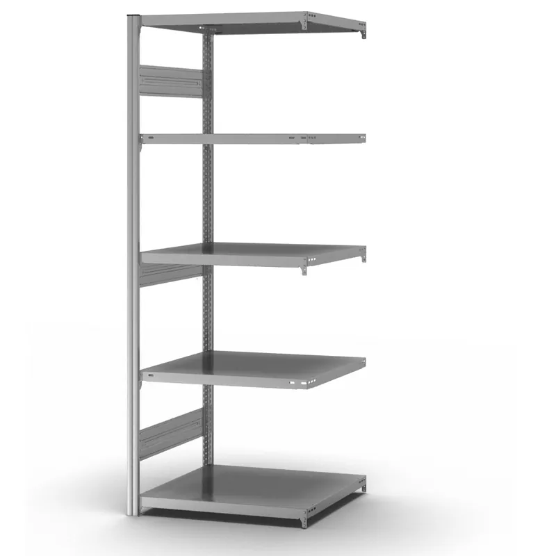 Abverkauf hofe Anbau-Fachbodenregal für Beidseitige Nutzung - Stecksystem ORION PLUS - Fachlast 300 kg - H2000 B750 T600 mm - Verzinkt
