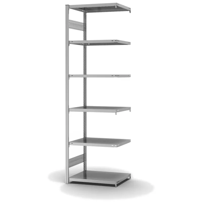 hofe Anbau-Fachbodenregal für Beidseitige Nutzung - Stecksystem ORION PLUS - Fachlast 140 kg - H2500 B750 T500 mm - Verzinkt Nur Heute