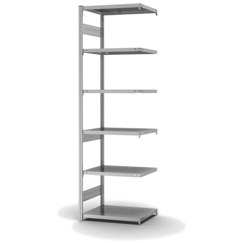 Expressversand hofe Anbau-Fachbodenregal für Beidseitige Nutzung - Stecksystem ORION PLUS - Fachlast 230 kg - H2500 B750 T500 mm - Verzinkt