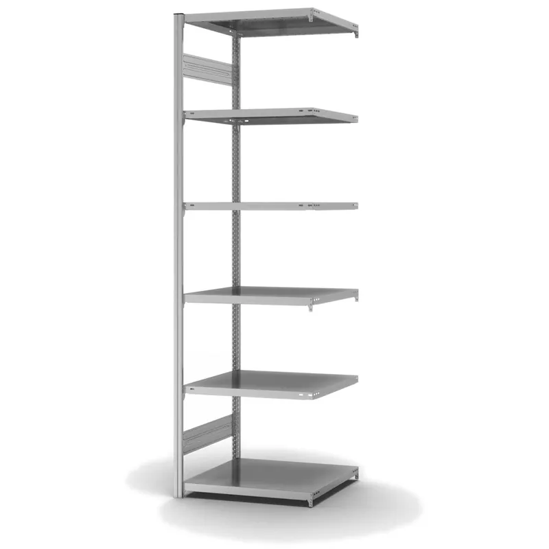 hofe Anbau-Fachbodenregal für Beidseitige Nutzung - Stecksystem ORION PLUS - Fachlast 140 kg - H2500 B750 T600 mm - Verzinkt Aktuell