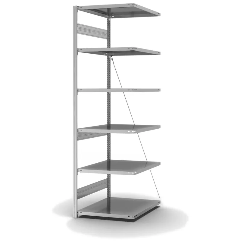 Garantierte Lieferung hofe Anbau-Fachbodenregal für Einseitige Nutzung - Stecksystem ORION PLUS - Fachlast 300 kg - H2500 B750 T800 mm - Verzinkt