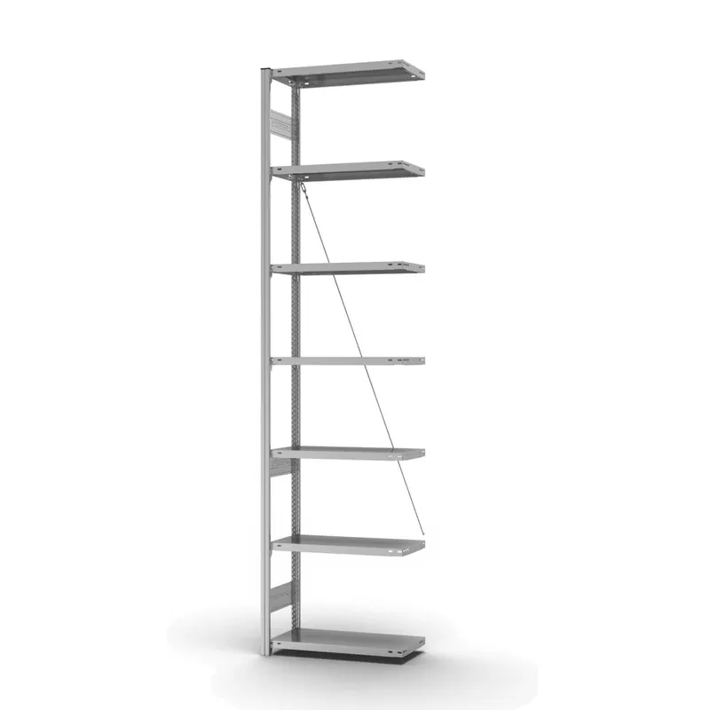 Saisonangebot hofe Anbau-Fachbodenregal für Einseitige Nutzung - Stecksystem ORION PLUS - Fachlast 220 kg - H3000 B750 T300 mm - Verzinkt