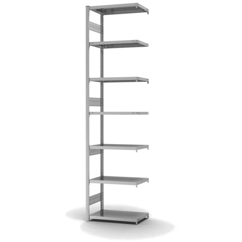 hofe Anbau-Fachbodenregal für Beidseitige Nutzung - Stecksystem ORION PLUS - Fachlast 300 kg - H3000 B750 T400 mm - Verzinkt Preiswert