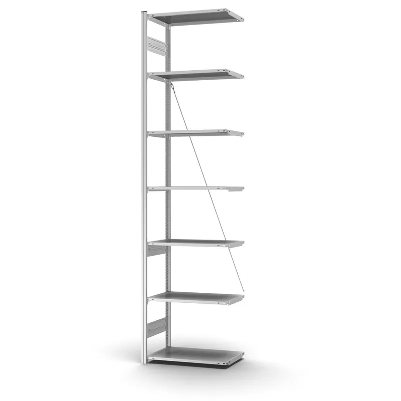 Neu Im Sortiment hofe Profi-Anbaulagerregal für Einseitige Nutzung - Stecksystem ORION PLUS - H3000 B750 T400 mm - Verzinkt