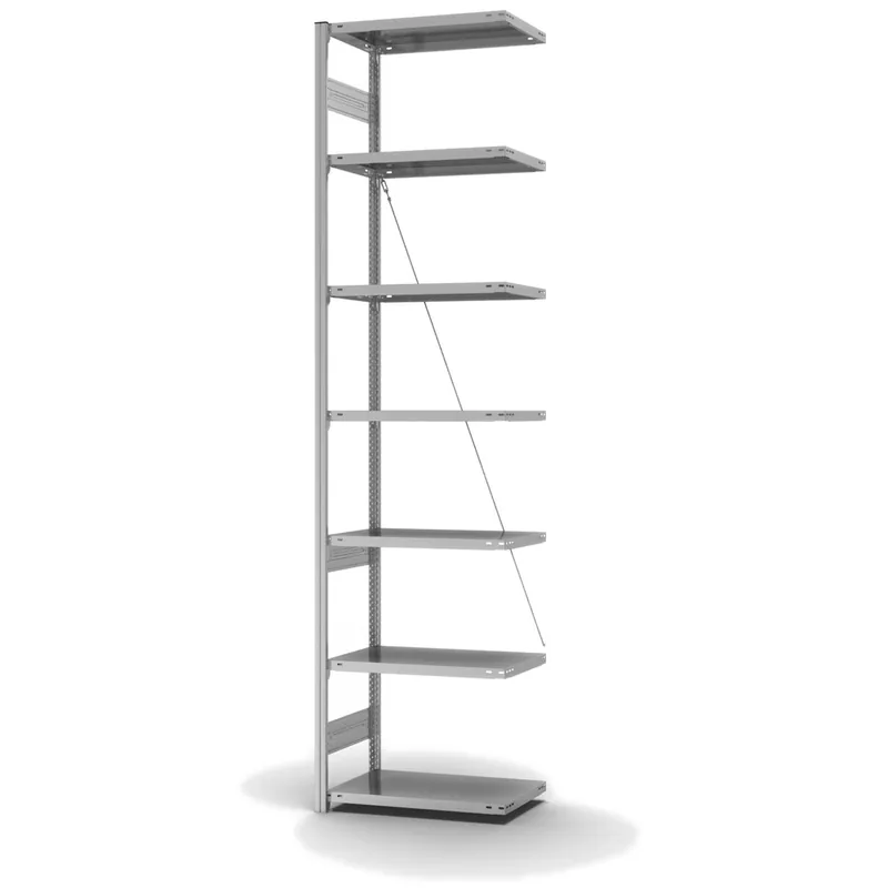 Sale hofe Anbau-Fachbodenregal für Einseitige Nutzung - Stecksystem ORION PLUS - Fachlast 225 kg - H3000 B750 T400 mm - Verzinkt