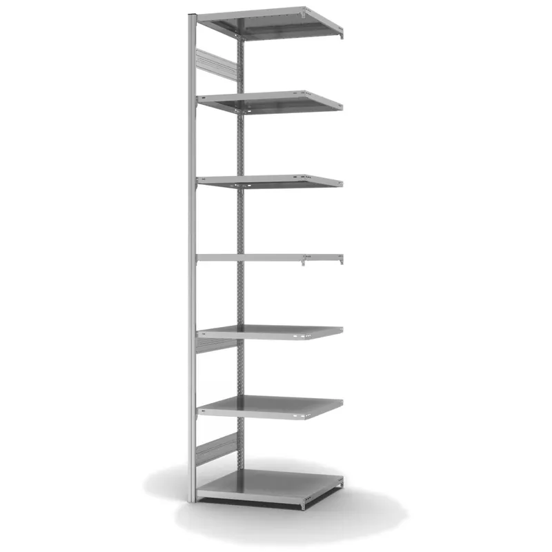 Super-Preis hofe Anbau-Fachbodenregal für Beidseitige Nutzung - Stecksystem ORION PLUS - Fachlast 140 kg - H3000 B750 T600 mm - Verzinkt