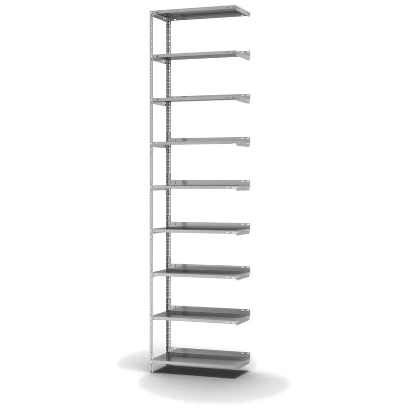 Sale hofe Akten-Anbauregal für Einseitige Nutzung - Schraubsystem WR - 750 x 300 mm2900 mm Winkelpfosten und Böden verzinkt