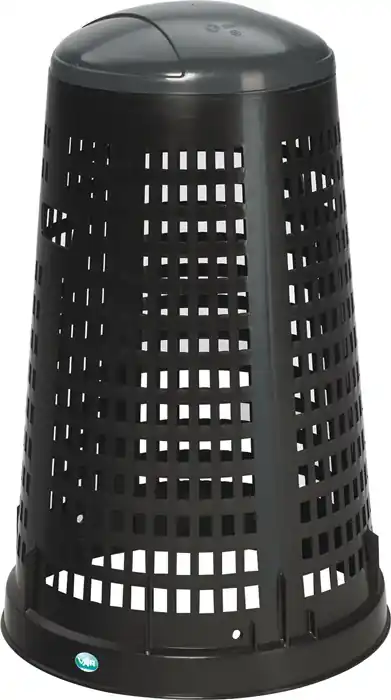 Bestseller Korbständer D525xH880mmPP schwarz Deckel grau f.120l Säcke